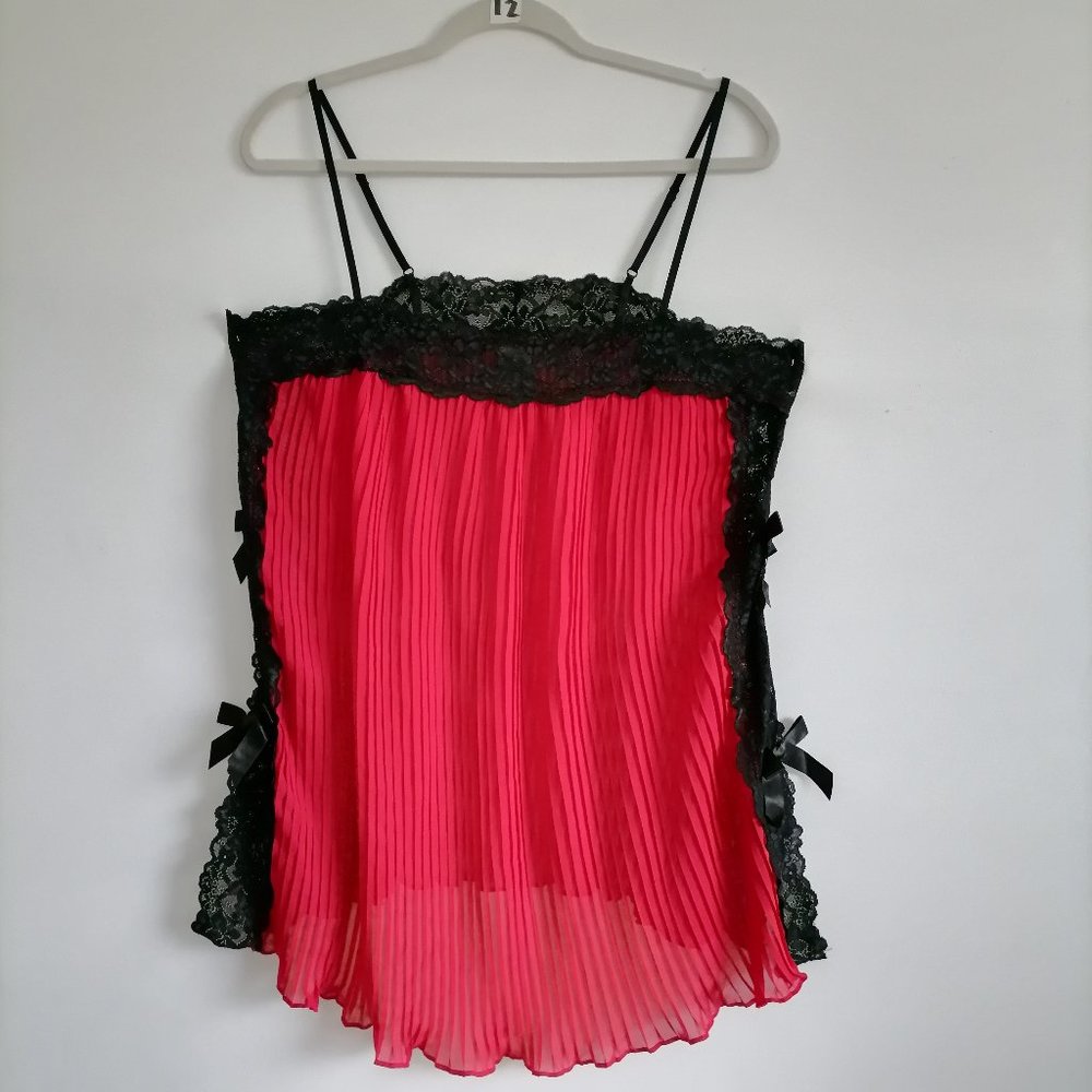 In Bloom Women's Red Black Tank Top Side Lace Size XL